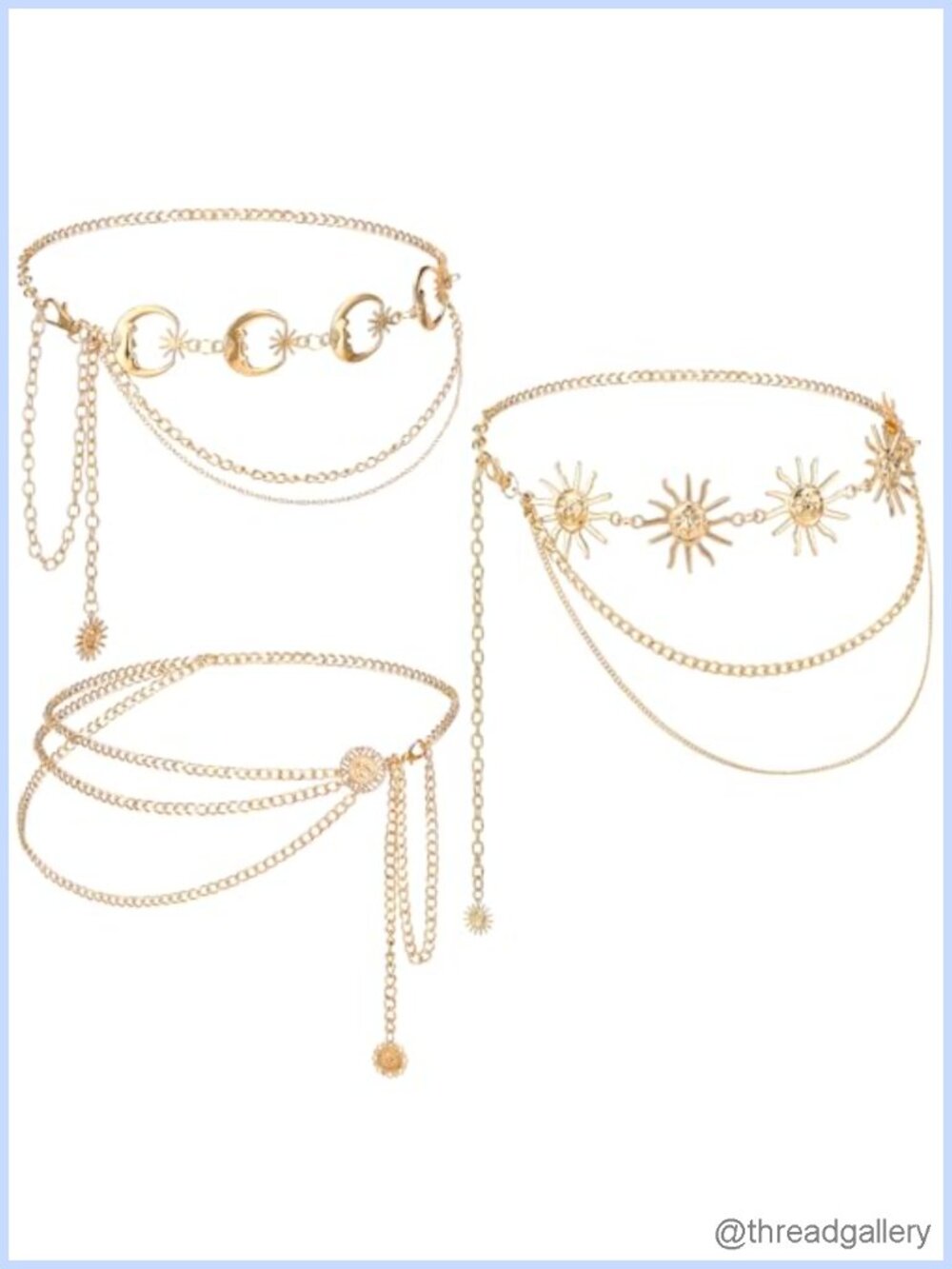 Layered Waist Chain Set Electroplated Iron Boho Festival Belt